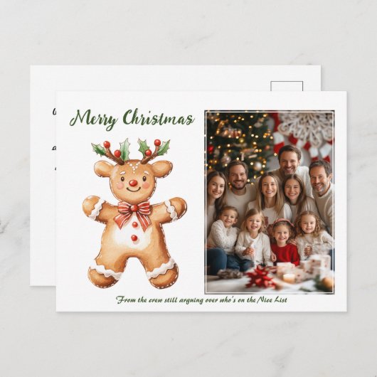 rendierkoekje feestdagenkaart (Voorkant / Achterkant)