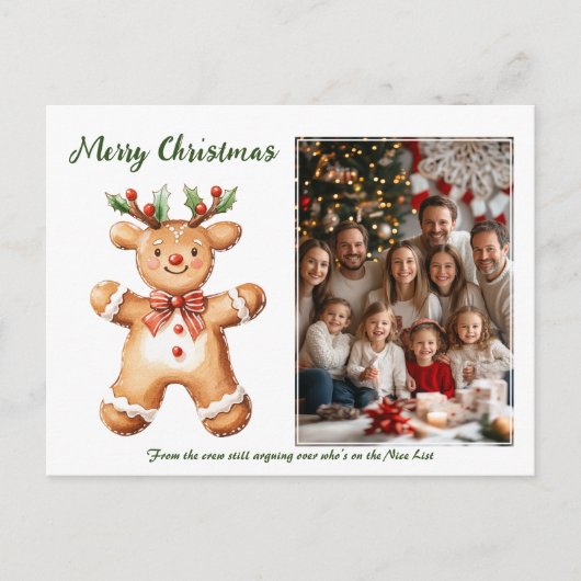 rendierkoekje feestdagenkaart (Voorkant)