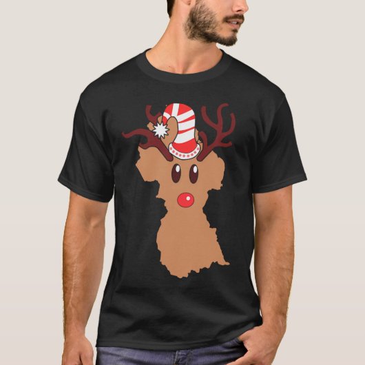Rendierkop Guyana Reindeer Antlers T-shirt (Voorkant)