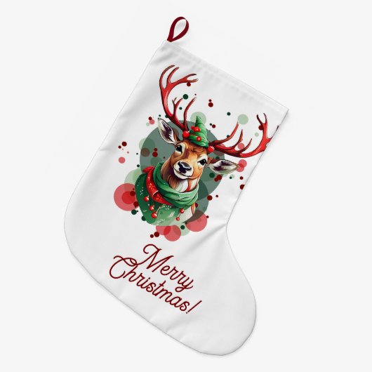 rendierkous met kerst grote kerstsok (Voorkant (Hangend))