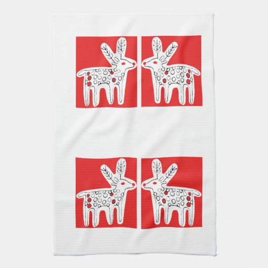 rendierkus theedoek (Verticaal)