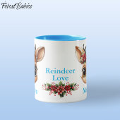 Rendierliefde, bloemenhert, Fawn Doe Poinsettia 🦌 Mok