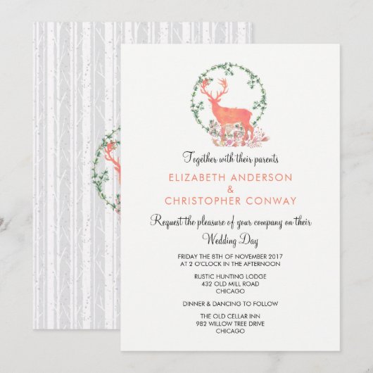 rendierlijk bijtende botanische Waterverf Kaart (Voorkant / Achterkant)