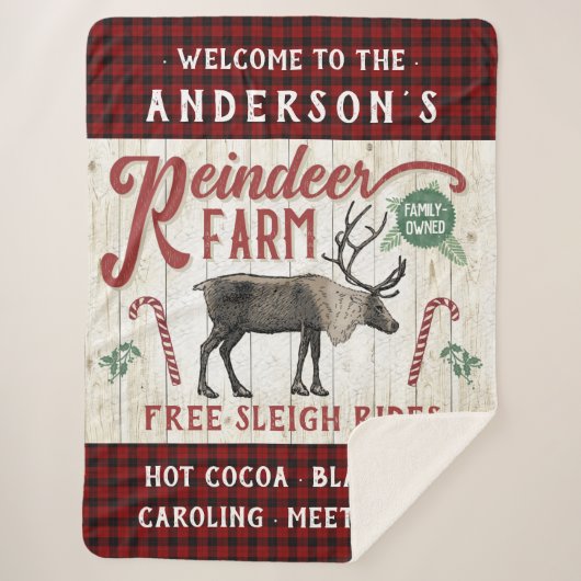 Rendierlijk Boerderij Rustic  Farmhouse Sherpa Deken (Voorkant)