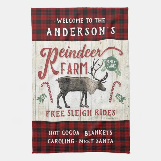 Rendierlijk Boerderij Rustic  Farmhouse Theedoek (Verticaal)
