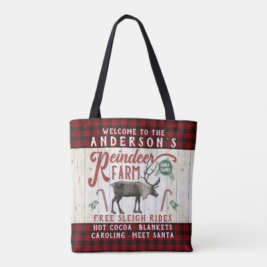 Rendierlijk Boerderij Rustic  Farmhouse Tote Bag (Achterkant)