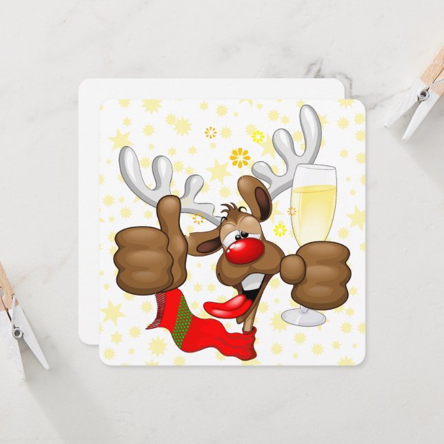 rendierlijk Drink grappig kerstteken (Voorkant / Achterkant in situ)