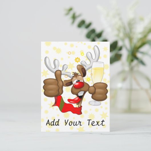 rendierlijk Drink grappig kerstteken Briefkaart (Staand voorkant)