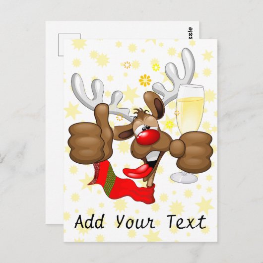 rendierlijk Drink grappig kerstteken Briefkaart (Voorkant / Achterkant)
