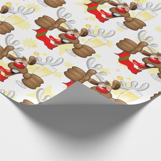 rendierlijk Drink grappig kerstteken Cadeaupapier (Hoek)