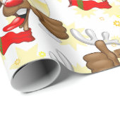 rendierlijk Drink grappig kerstteken Cadeaupapier (Rol Hoek)