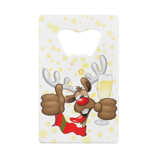 rendierlijk Drink grappig kerstteken Creditkaart Flessenopener (Achterkant)