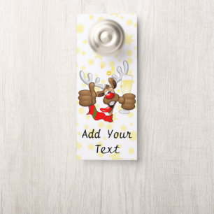 rendierlijk Drink grappig kerstteken Deurhanger