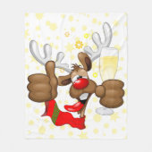 rendierlijk Drink grappig kerstteken Fleece Deken (Voorkant)