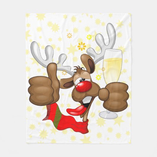 rendierlijk Drink grappig kerstteken Fleece Deken (Voorkant)