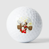rendierlijk Drink grappig kerstteken Golfballen (Voorkant)