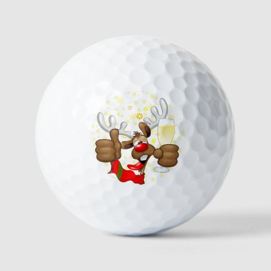 rendierlijk Drink grappig kerstteken Golfballen (Voorkant)