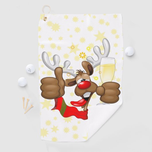 rendierlijk Drink grappig kerstteken Golfhanddoek (Insitu)