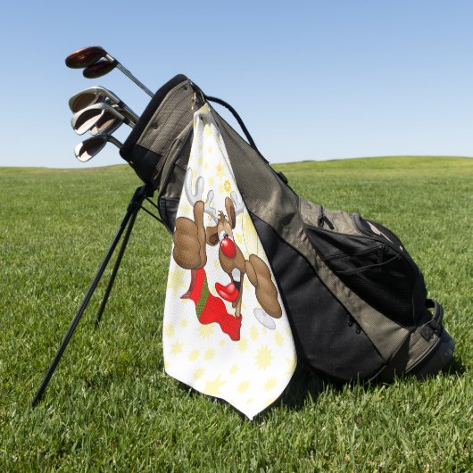 rendierlijk Drink grappig kerstteken Golfhanddoek (Groen)