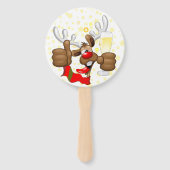 rendierlijk Drink grappig kerstteken Handwaaier (Achterkant)