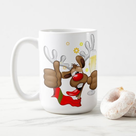 rendierlijk Drink grappig kerstteken Koffiemok (Met donut)