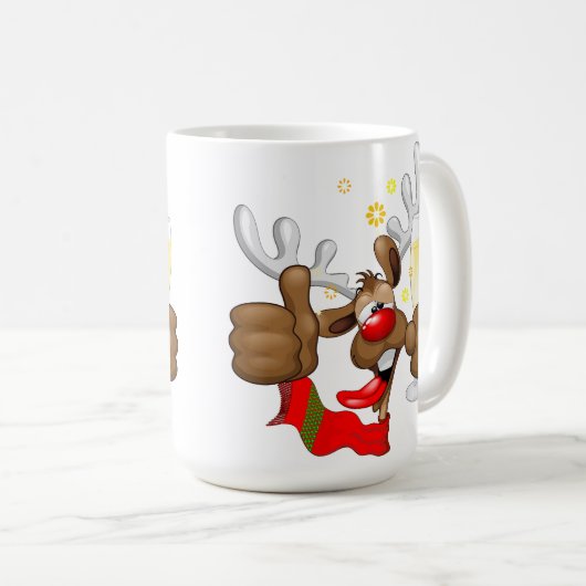 rendierlijk Drink grappig kerstteken Koffiemok (Voorkant rechts)