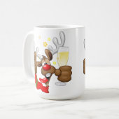 rendierlijk Drink grappig kerstteken Koffiemok (Voorkant links)