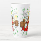 rendierlijk Drink grappig kerstteken Latte Mok (Voorkant)