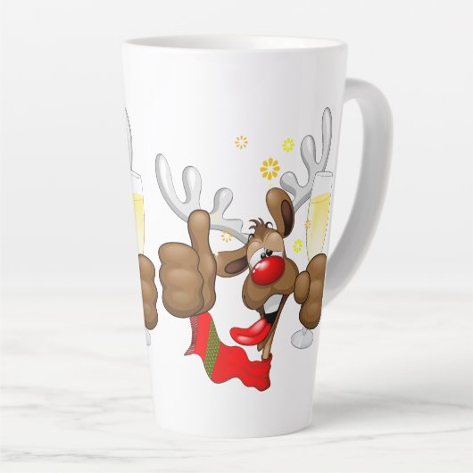 rendierlijk Drink grappig kerstteken Latte Mok (Rechterhoek)