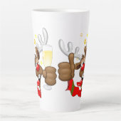 rendierlijk Drink grappig kerstteken Latte Mok (Voorkant)