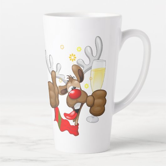 rendierlijk Drink grappig kerstteken Latte Mok (Rechts)