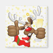 rendierlijk Drink grappig kerstteken Magneet (Voorkant)