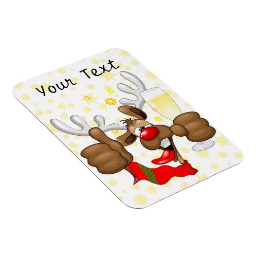 rendierlijk Drink grappig kerstteken Magneet (Rechterzijde)