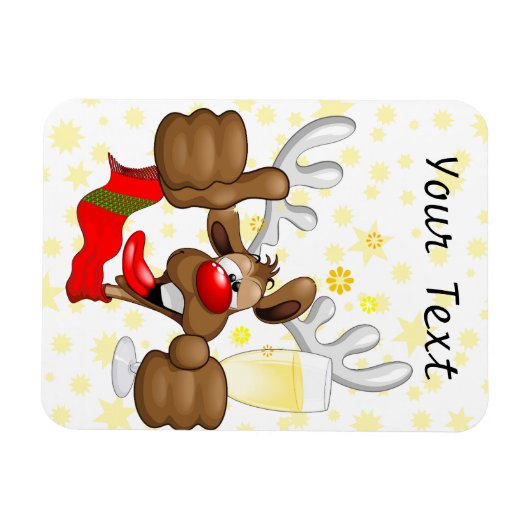 rendierlijk Drink grappig kerstteken Magneet (Horizontaal)