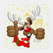 rendierlijk Drink grappig kerstteken Metalen Ornament (Achterkant)