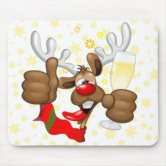 rendierlijk Drink grappig kerstteken Muismat (Voorkant)