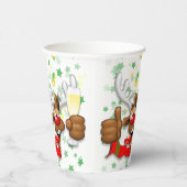 rendierlijk Drink grappig kerstteken Papieren Bekers (Rechts)