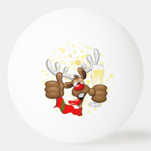 rendierlijk Drink grappig kerstteken Pingpongbal (Voorkant)