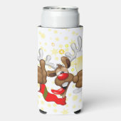 rendierlijk Drink grappig kerstteken Seltzer Blikjeskoeler (Seltzer Achterkant)
