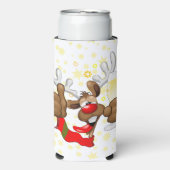 rendierlijk Drink grappig kerstteken Seltzer Blikjeskoeler (Seltzer Voorkant)