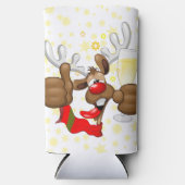 rendierlijk Drink grappig kerstteken Seltzer Blikjeskoeler (Voorkant)