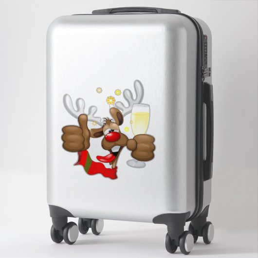 rendierlijk Drink grappig kerstteken Sticker (Koffer)