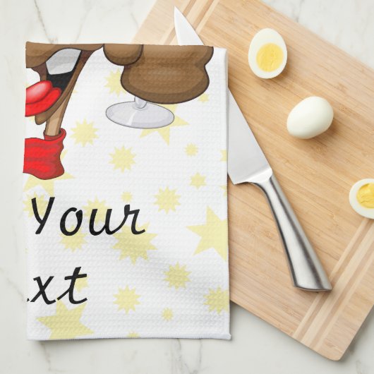 rendierlijk Drink grappig kerstteken Theedoek (Quarter Fold)