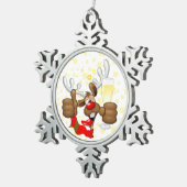 rendierlijk Drink grappig kerstteken Tin Sneeuwvlok Ornament (Rechts)