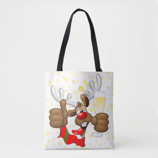 rendierlijk Drink grappig kerstteken Tote Bag (Voorkant)