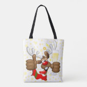 rendierlijk Drink grappig kerstteken Tote Bag (Achterkant)