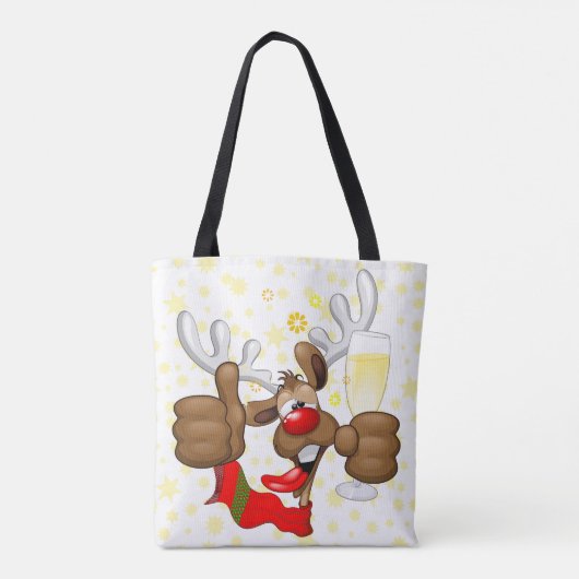rendierlijk Drink grappig kerstteken Tote Bag (Achterkant)