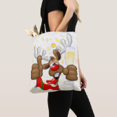 rendierlijk Drink grappig kerstteken Tote Bag (Dichtbij)