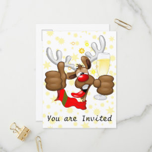 rendierlijk Drink grappig kerstteken Uitnodiging Briefkaart