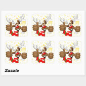 rendierlijk Drink grappig kerstteken Vierkante Sticker (Vel)